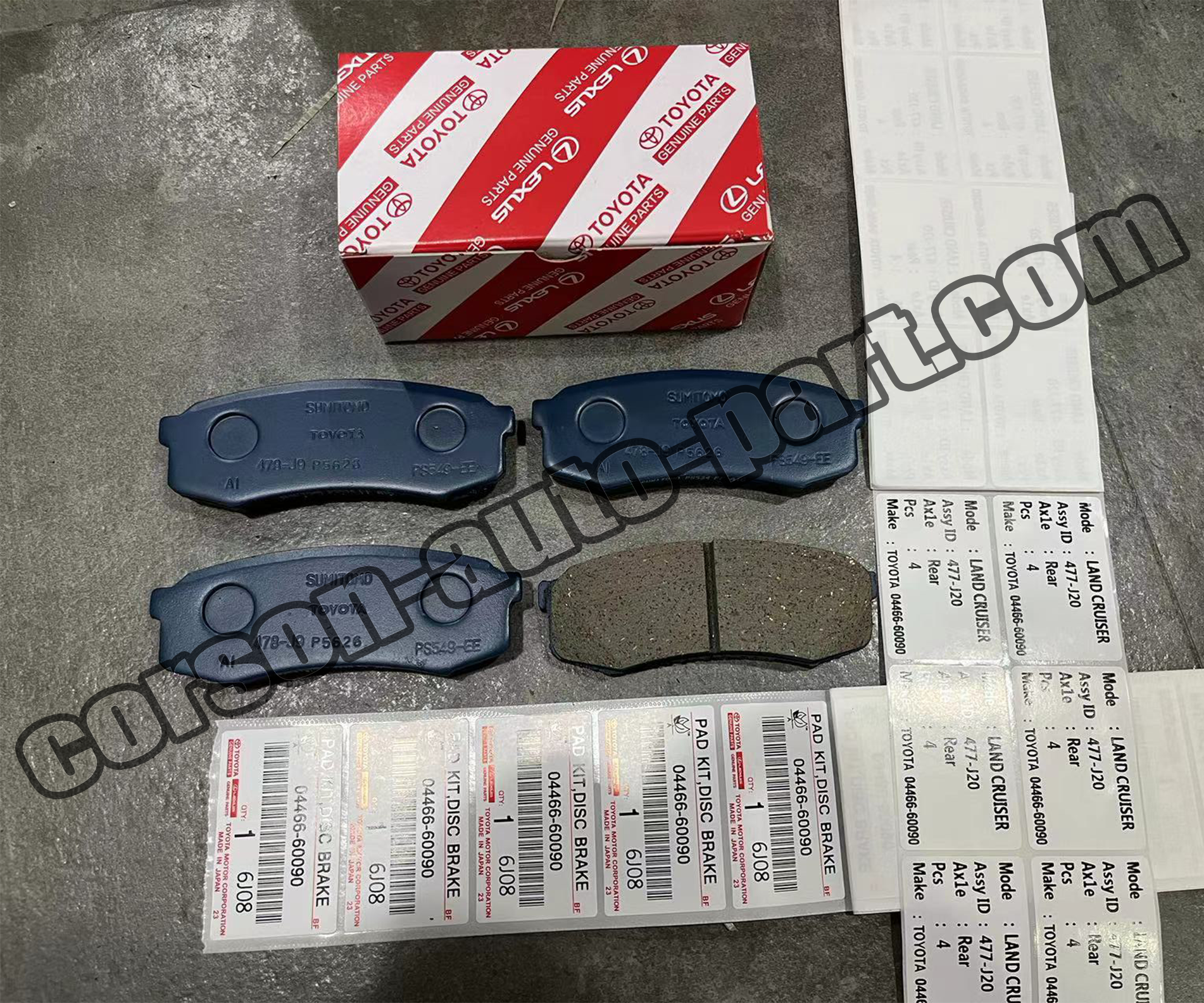 Toyota 04466-60090 Rear Disc Brake Pad Kit 04466-60010-04466-60060