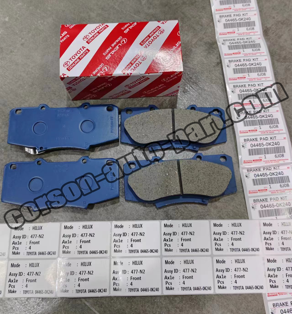 Toyota 04465-0K240 Brake pad set 04465-0K260 04465-0K330 04465-0K340