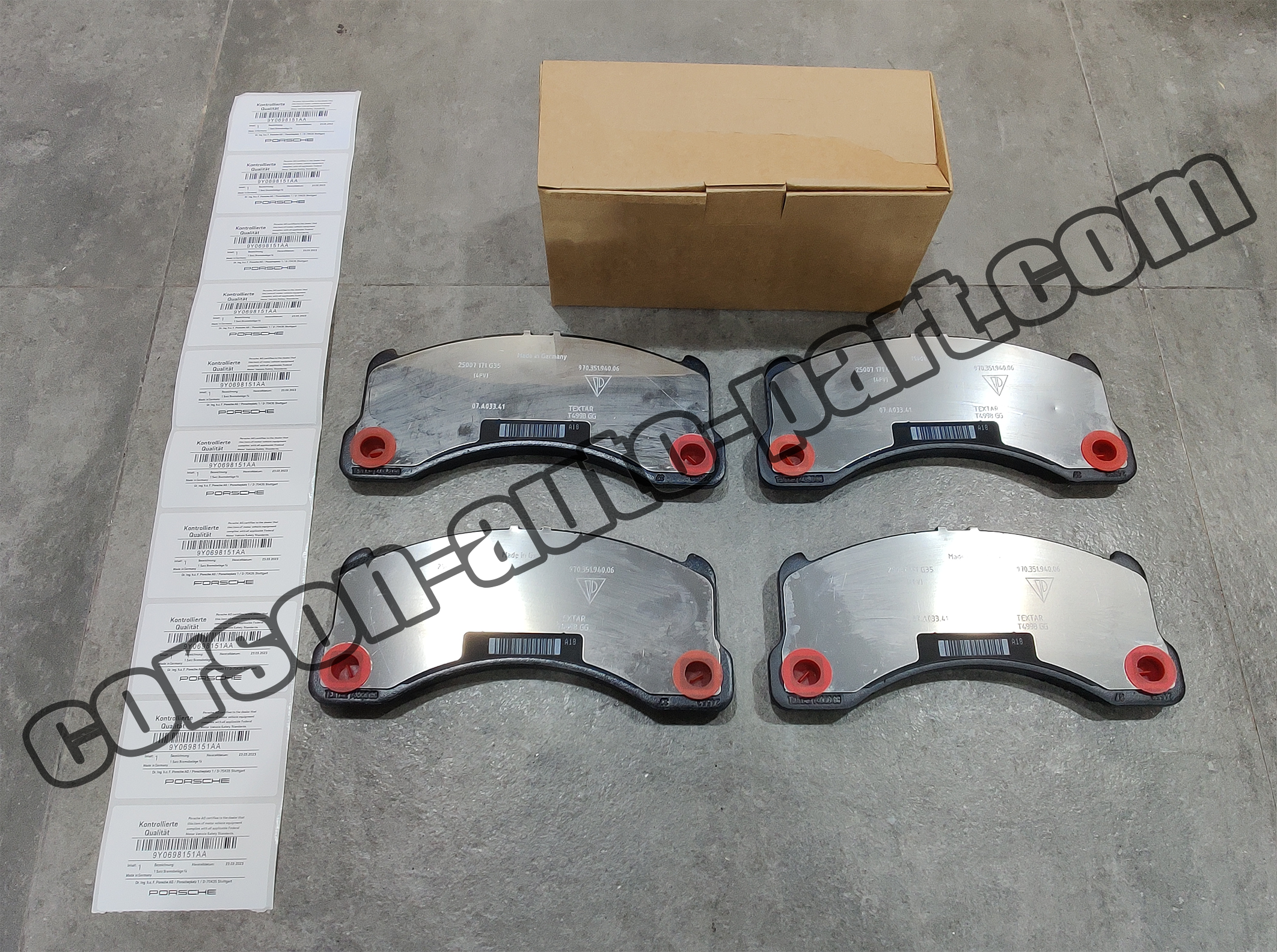 PORSCHE 9Y0698151AA Brake pad set 9Y0698151AT 9Y0698151K