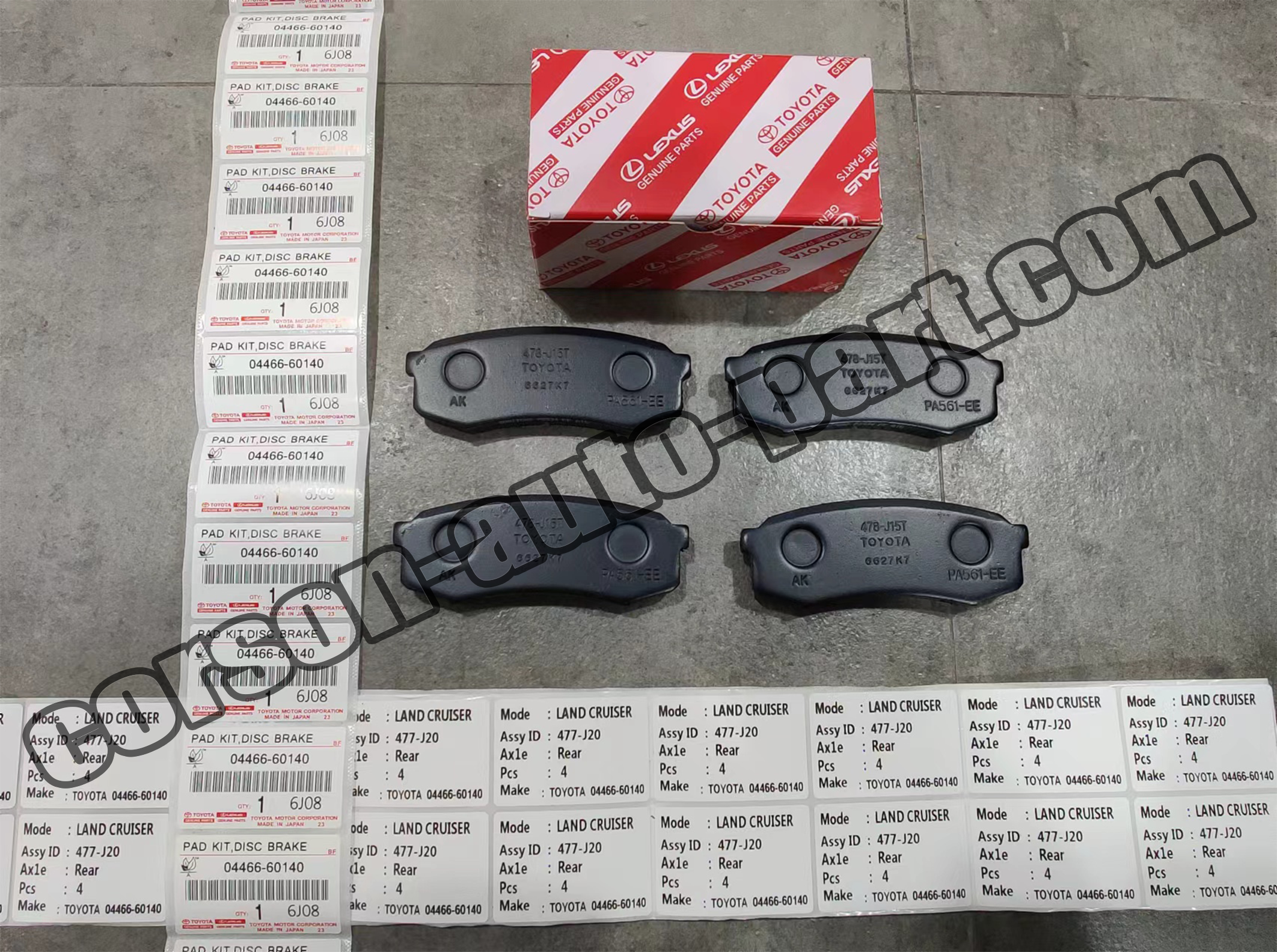 Toyota 04466-60140 Rear Disc Brake Pad Kit 04466-60060 04466-YZZC8