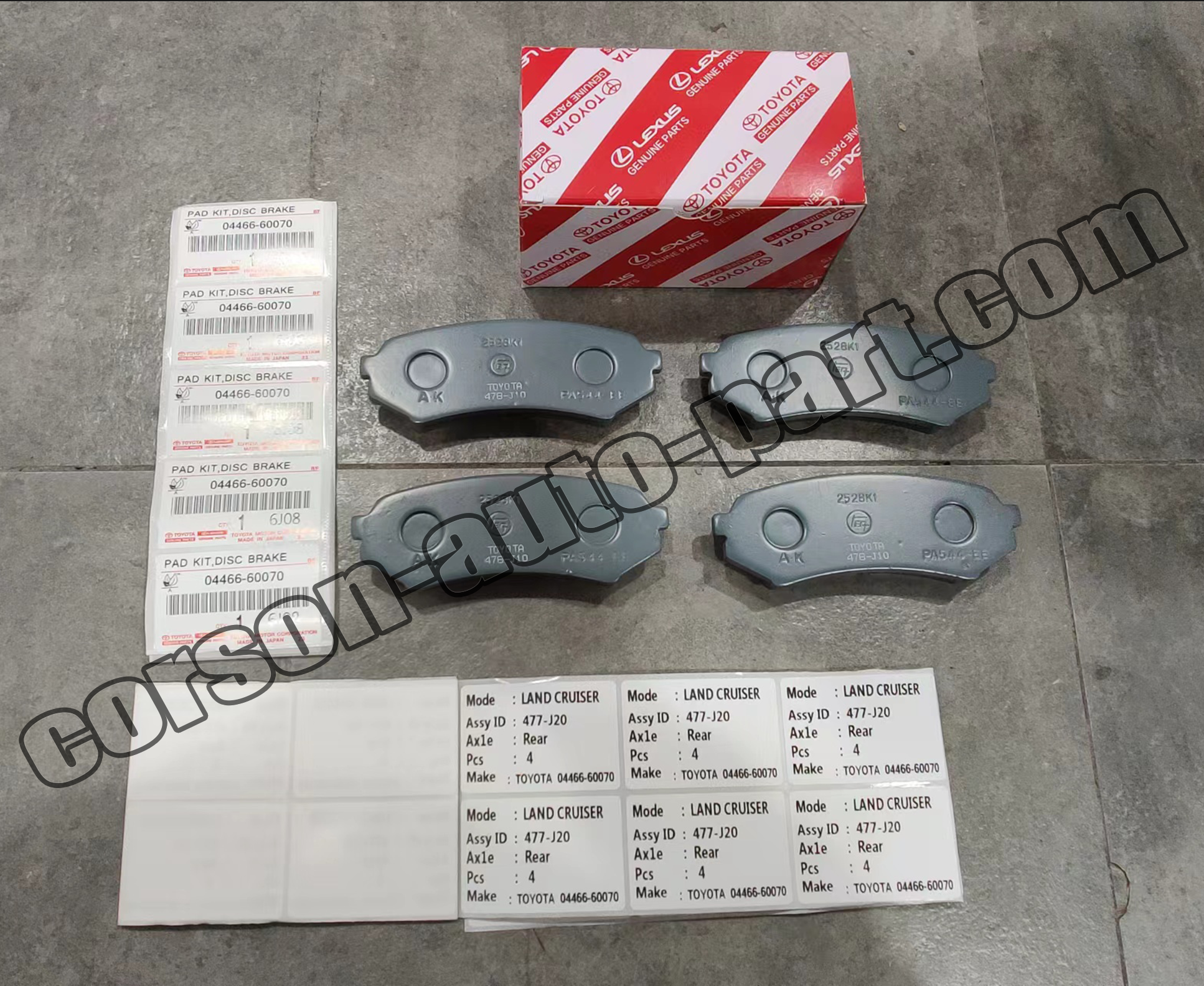 Toyota 04466-60070 Rear Disc Brake Pad Set 04466-60030 04466-YZZC4 04466-60110