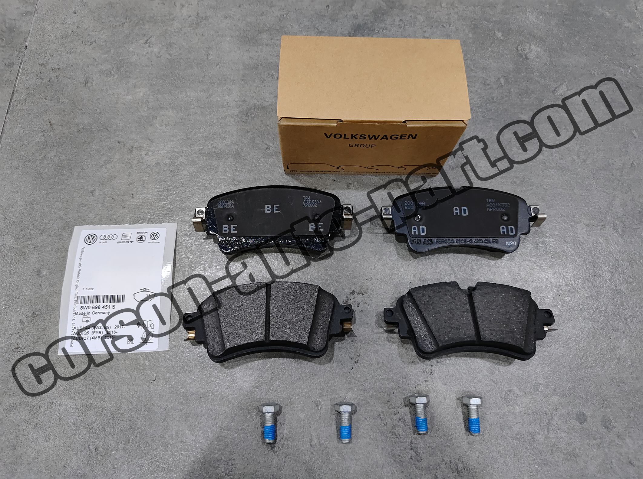 AUDI 8W0698451S Brake pad set 8W0698451J 8W0698451K