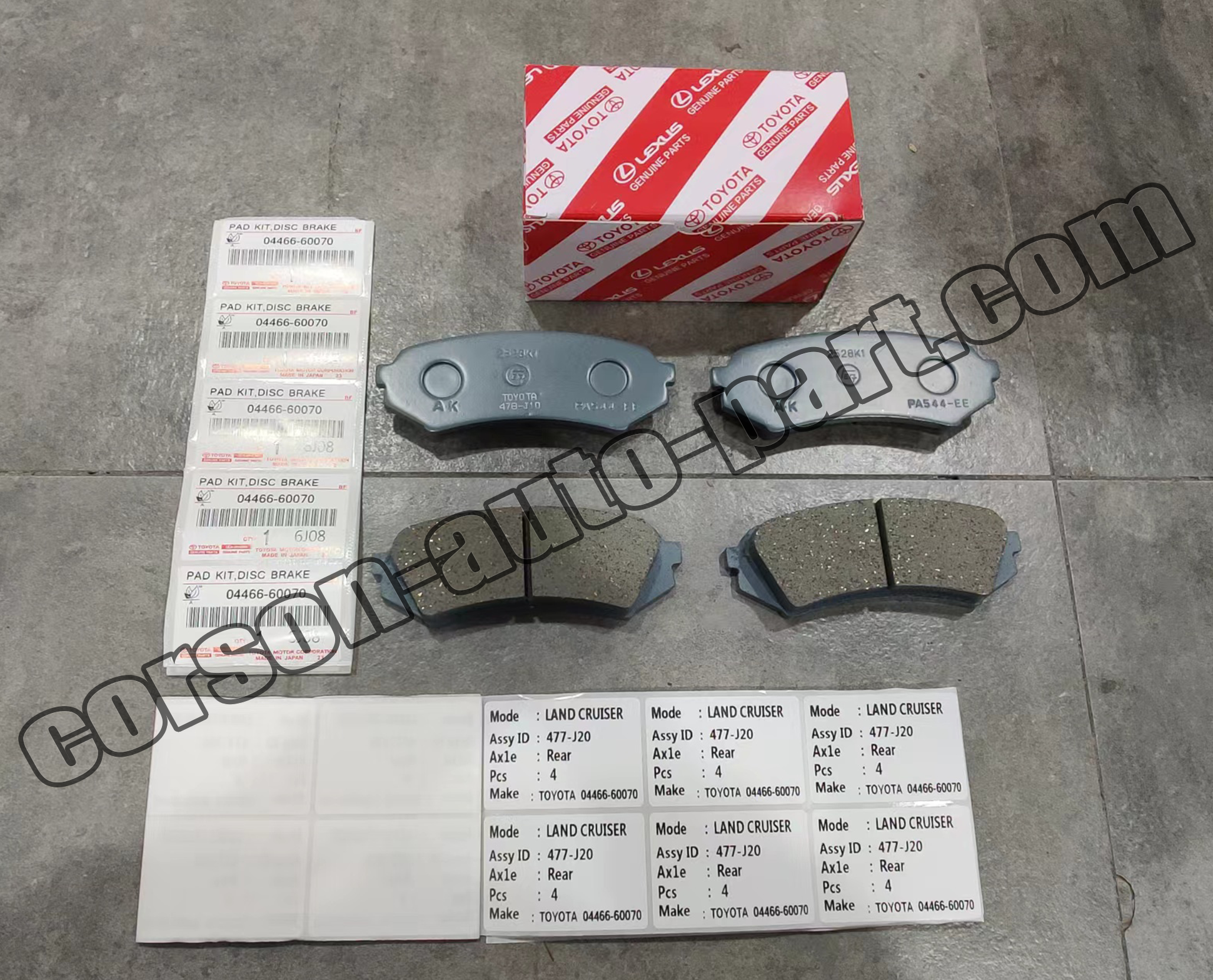 Toyota 04466-60070 Rear Disc Brake Pad Set 04466-60030 04466-YZZC4 04466-60110