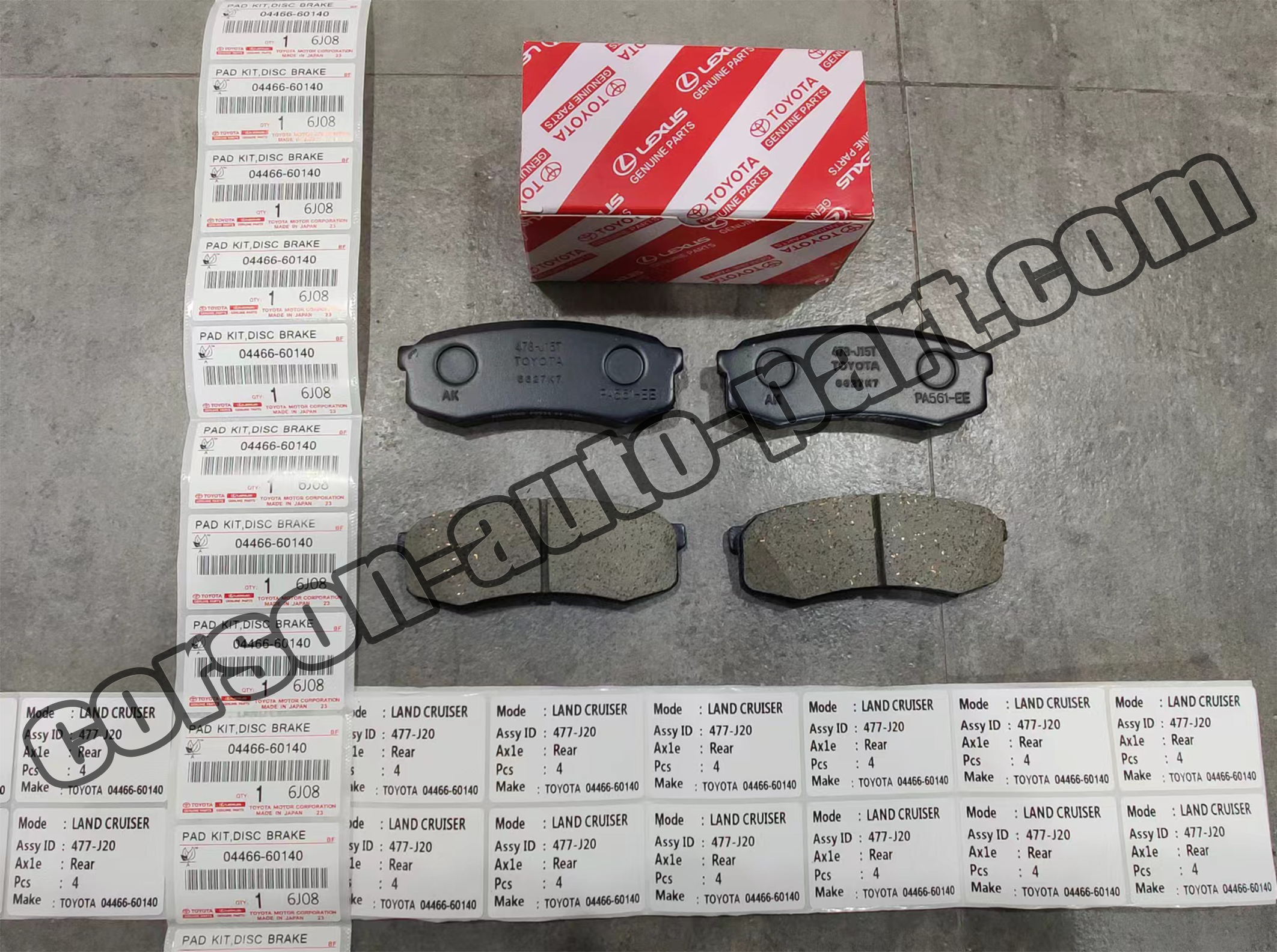 Toyota 04466-60140 Rear Disc Brake Pad Kit 04466-60060 04466-YZZC8