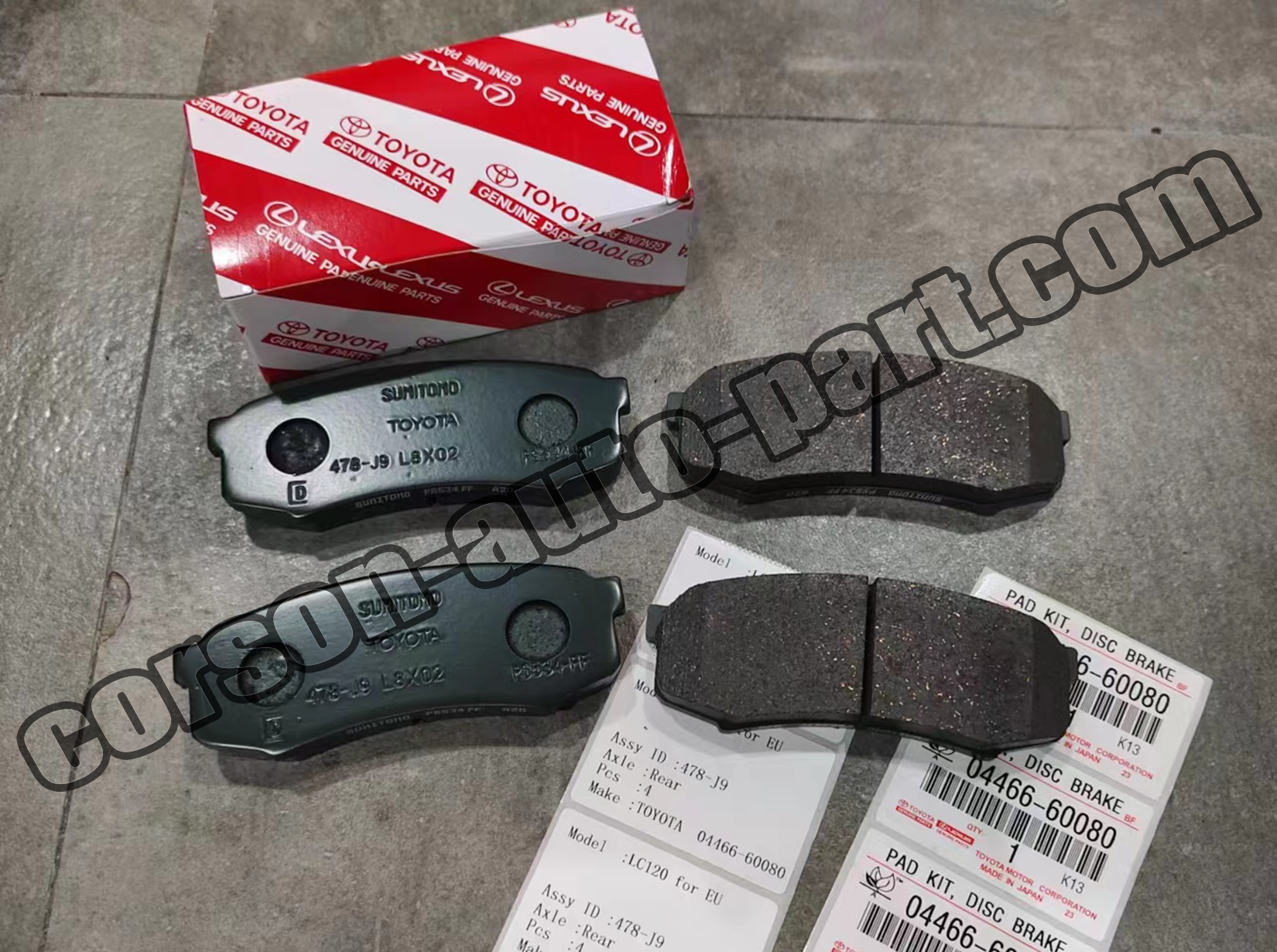 Toyota 04466-60080 Rear Disc Brake Pad Kit 04466-60020 04466-60060