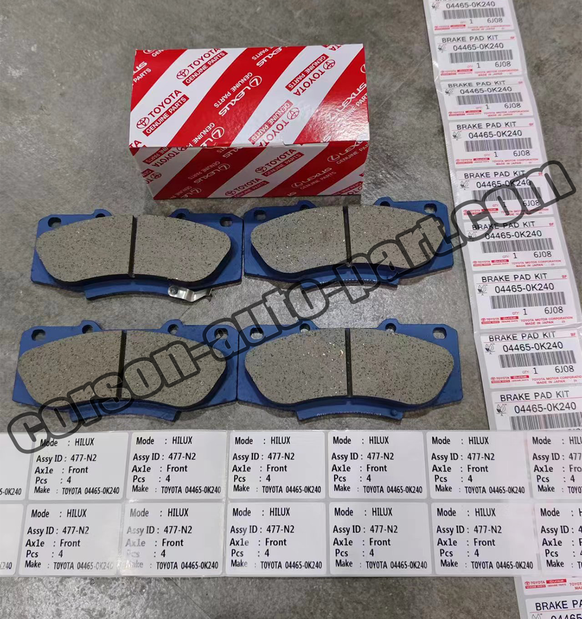 Toyota 04465-0K240 Brake pad set 04465-0K260 04465-0K330 04465-0K340