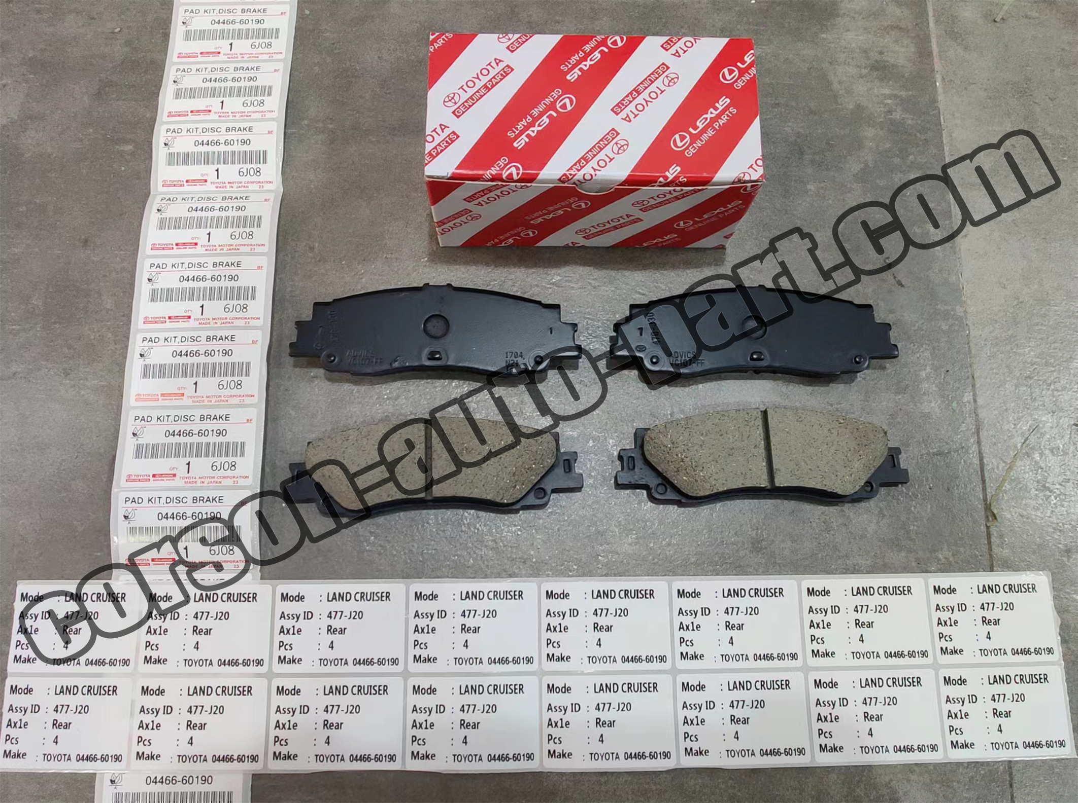 Toyota 04466-60090 Rear Disc Brake Pad Kit 04466-60020 04492-60010