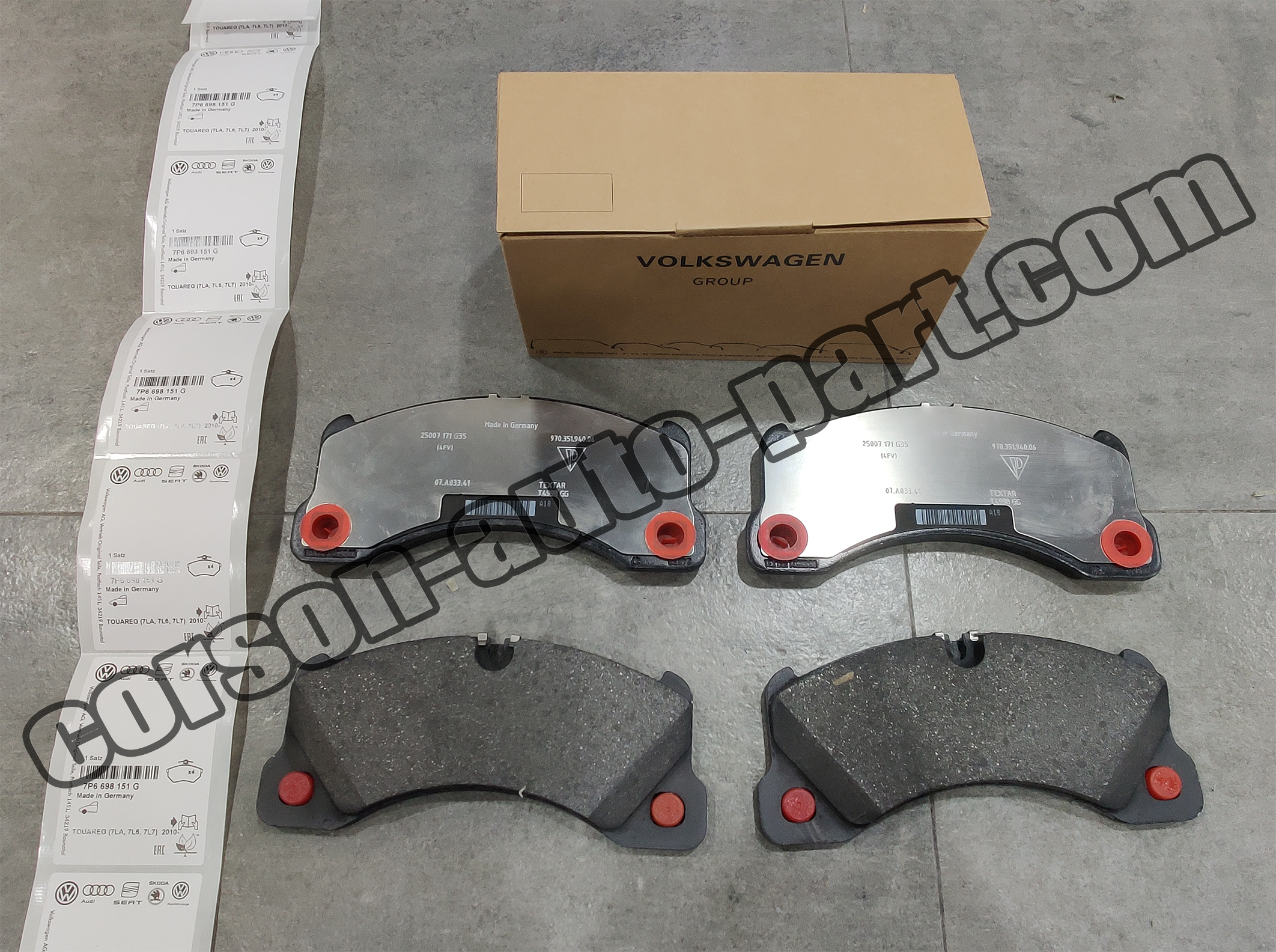 VOLKSWAGEN 7P6698151G Brake Pad Set 7P6698151B 7P0698151D