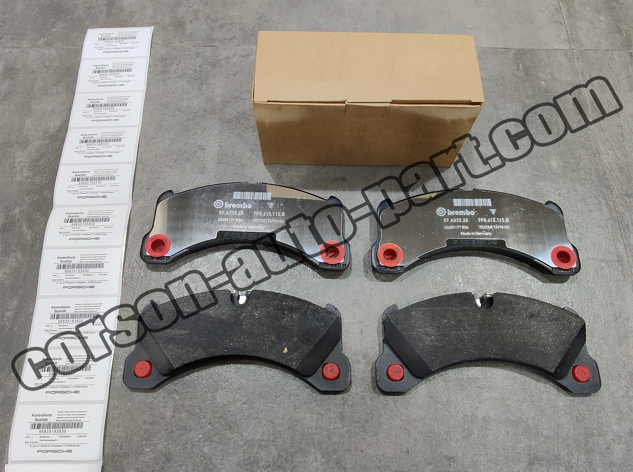 PORSCHE 95835193930 Brake pad set 95B698151E