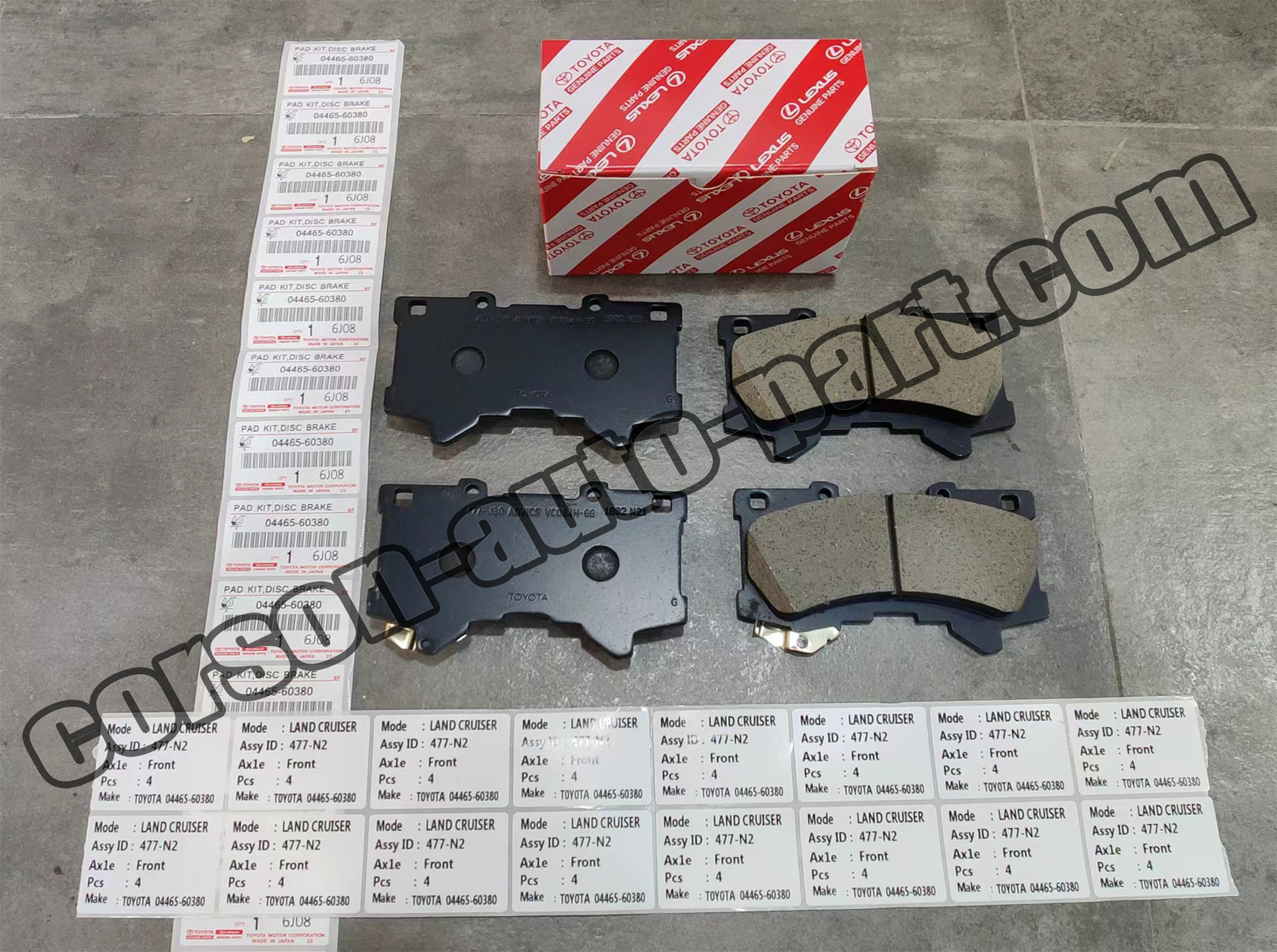 Toyota 04465-60380 Disc Brake Pad Set (Front) 04465-02580