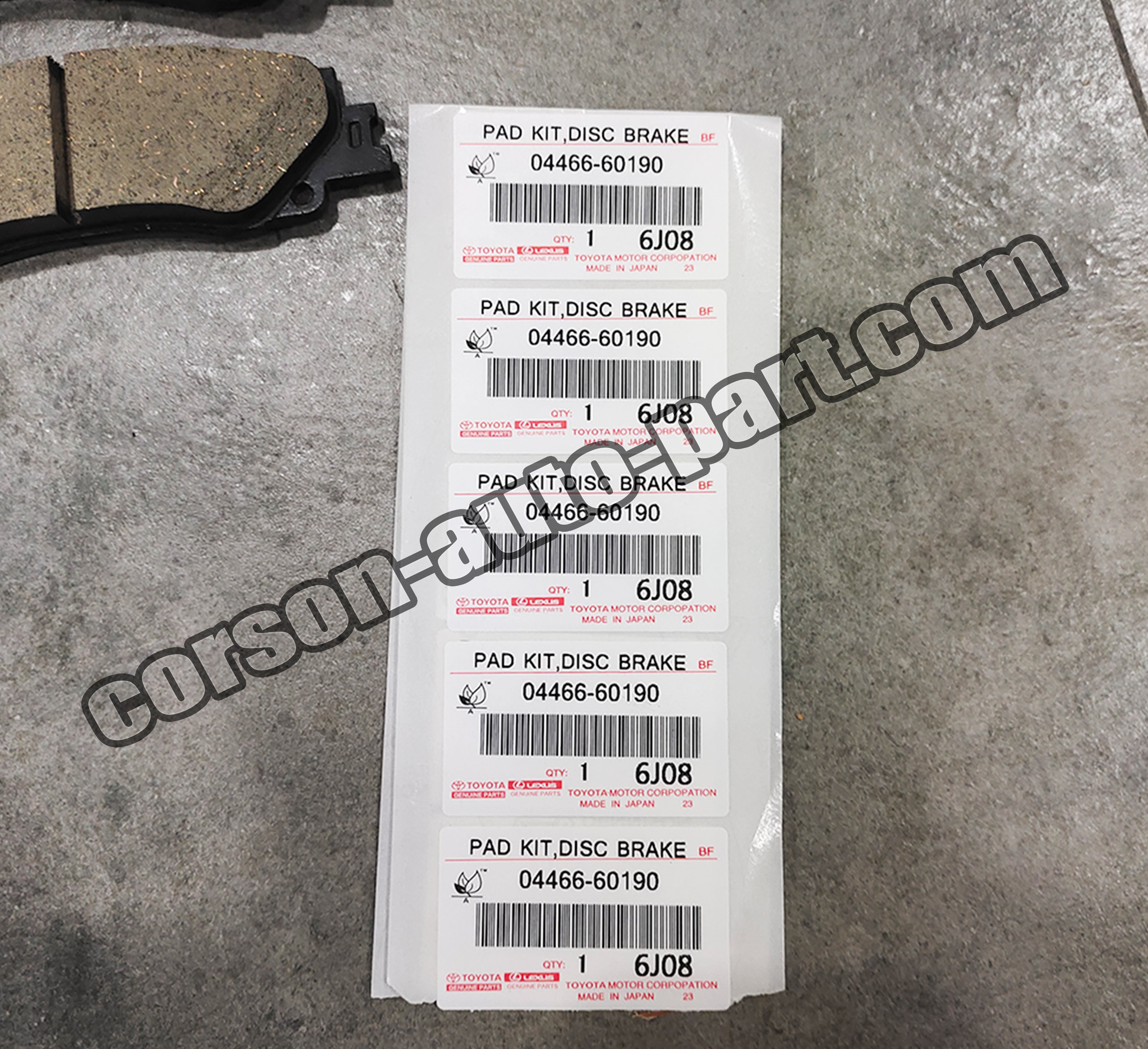 04466-60190 Toyota Pad kit, disc brake,0446660190, New Genuine OEM Part